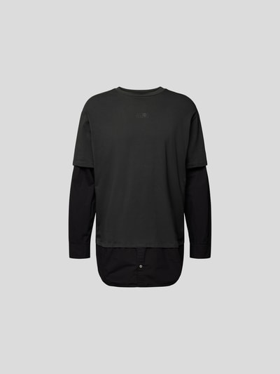 MM6 Maison Margiela T-Shirt in Layering-Optik Anthrazit 2