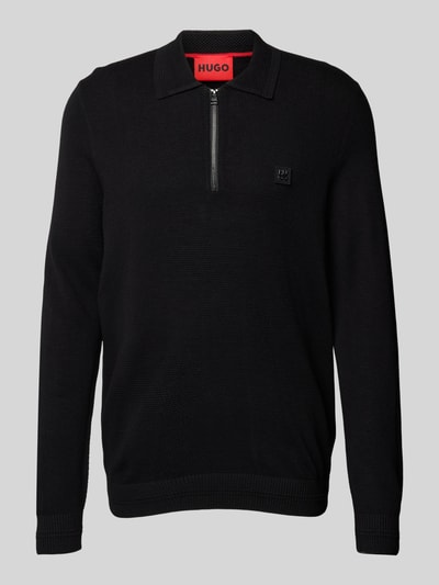 HUGO Poloshirt mit kurzem Reißverschluss Modell 'Sastor' Black 2