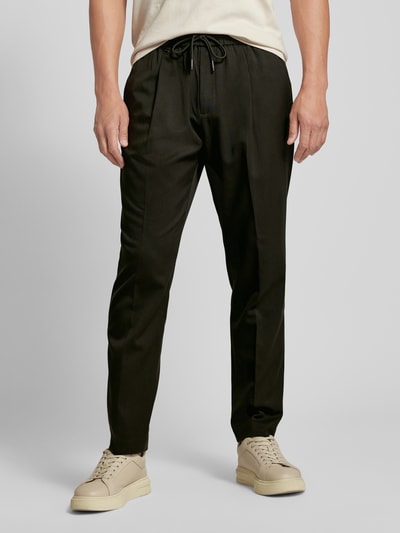 Antony Morato Regular Fit Bundfaltenhose mit elastischem Bund Oliv 4