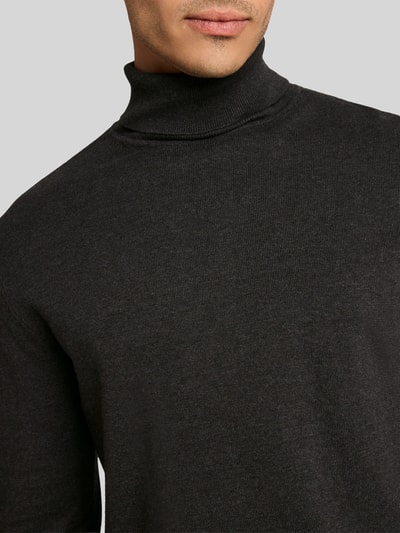 Tom Tailor Rollkragenpullover mit Feinstrickstruktur Dunkelgrau 3