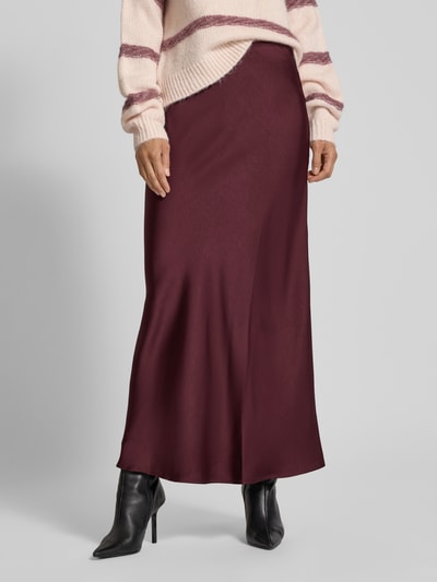 Neo Noir Maxirock aus Satin mit elastischem Bund Modell 'Vicky' Bordeaux 4