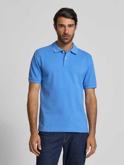 Gant Poloshirt met labelstitching Koningsblauw - 4
