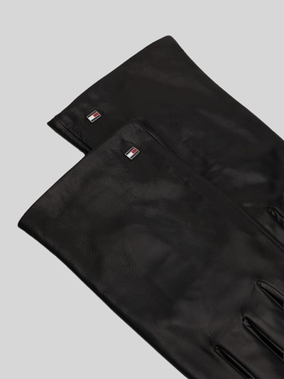 Tommy Hilfiger Rękawiczki z prawdziwej koziej skóry Czarny 3