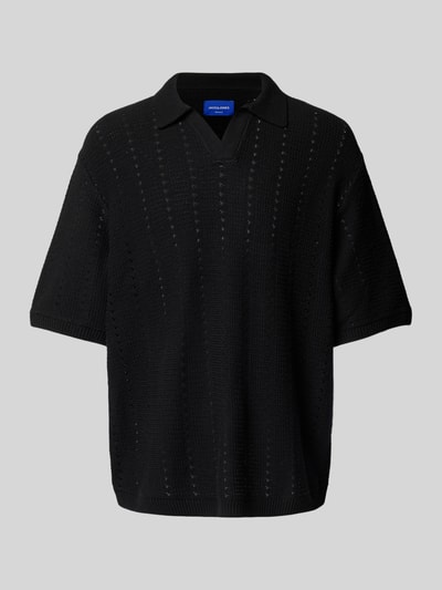Jack & Jones Relaxed Fit Poloshirt mit Lochmuster Modell 'PAROS' Black 2