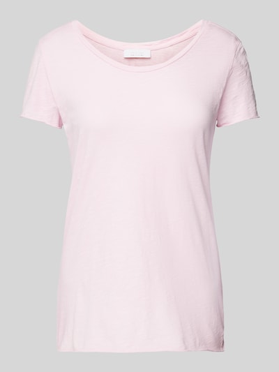 Rich & Royal T-Shirt mit geripptem Rundhalsausschnitt Rosa 2