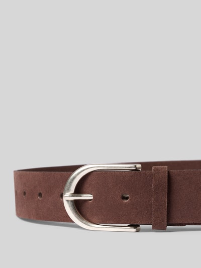 Productfoto, Gürtel aus Velours mit Dornschließe van Vanzetti, klassiek model, suède, donkerbruin, breedte 3,5 cm, maat 80: 3 cm