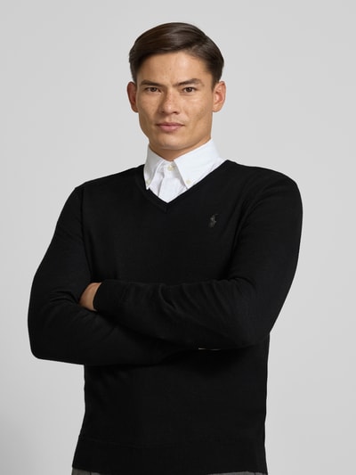 Polo Ralph Lauren Gebreide pullover van merinowol met V-hals Zwart - 3