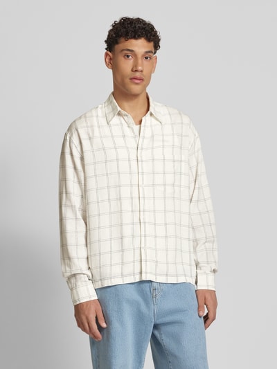 WEEKDAY Oversized Freizeithemd aus Viskose-Baumwoll-Mix mit Leinen-Anteil Offwhite 4