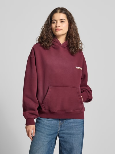 ANOTHER COTTON LAB Hoodie mit Känguru-Tasche Bordeaux Melange 4