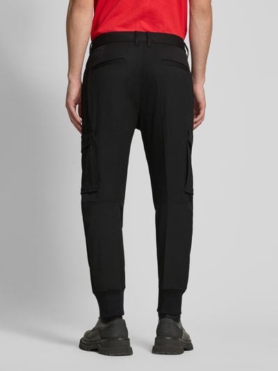 HUGO Tapered Fit Cargohose mit Strukturmuster Modell 'Glavin' Black 5