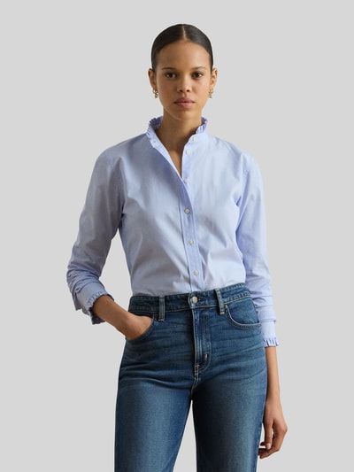 Lauren Ralph Lauren Regular Fit Langarmbluse aus reiner Baumwolle Hellblau 4