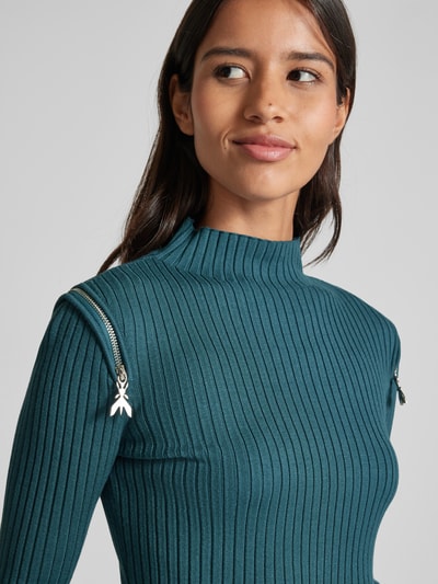 Patrizia Pepe Strickpullover mit Stehkragen Modell 'MAGLIA' Petrol 3