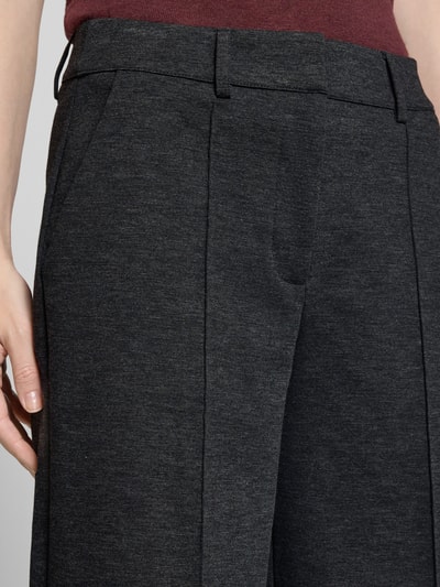 ICHI Wide Leg Stoffhose mit fixierten Bügelfalten Modell 'KATE' Dunkelgrau 3