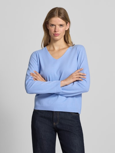 PIECES Regular fit pullover met V-hals, model 'BREE' Lavendel gemêleerd - 4
