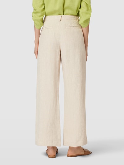 Knowledge Cotton Apparel Spodnie z szerokimi nogawkami w jednolitym kolorze Piaskowy melanż 5