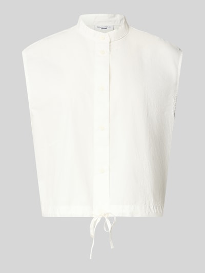 Produktfoto, Relaxed Fit Bluse aus reiner Baumwolle von Marc O'Polo Denim, Optik: Unifarben, Stehkragen, einreihige Knopfleiste, hochgeschlossen, Ohne Ärmel, Material: Reine Baumwolle, Oberflächenstruktur leicht glatt.