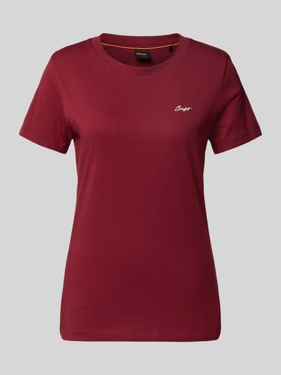 BOSS Orange Regular fit T-shirt van puur katoen, model 'ESOGO' Bordeaux - 2