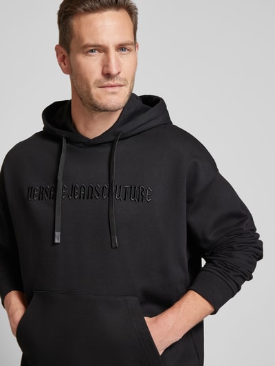 Versace Jeans Couture Hoodie mit gerippten Abschlüssen Black 3