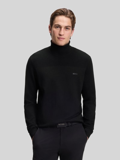 BOSS Green Regular Fit Rollkragenpullover aus Woll-Mix Black 4