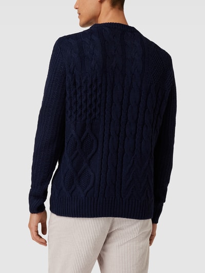 Scotch & Soda Sweter z dzianiny z naszywką z logo Granatowy 5