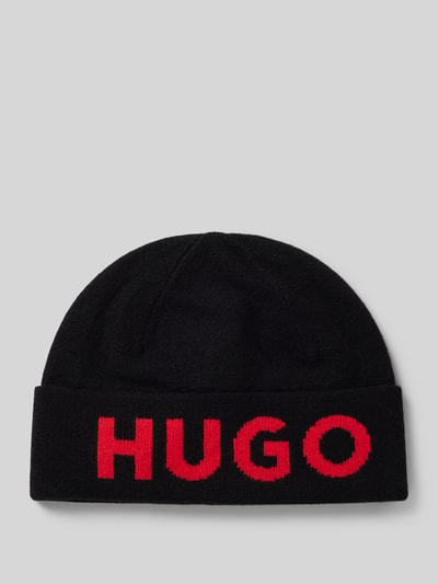 HUGO Beanie met labeldetail, model 'Xola' Zwart - 1