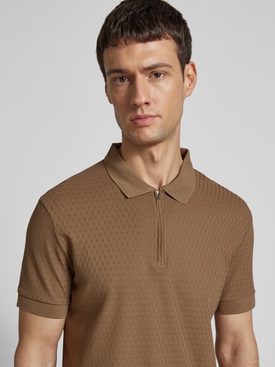 JOOP! Collection Regular Fit Poloshirt mit Strukturmuster Modell 'Brody' Beige 3
