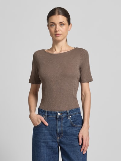 Marc O'Polo T-shirt Slim Fit z czystej bawełny Szarobrązowy 4