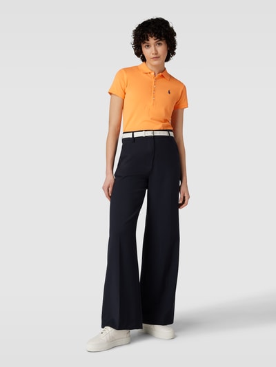 Polo Ralph Lauren Slim fit poloshirt met labelstitching, model 'JULIE' Abrikoos - 1