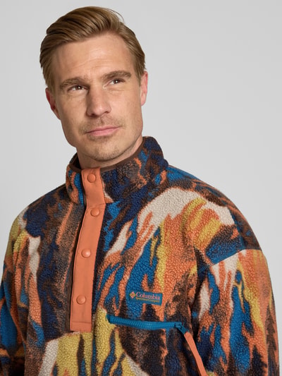 Columbia Fleecepullover mit Label-Patch Modell 'HELVETIA' Rostrot 3