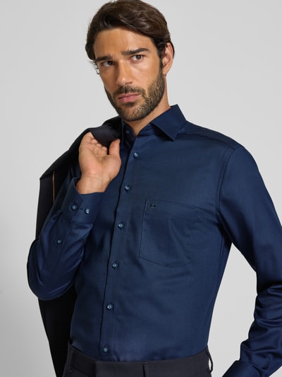 OLYMP Modern fit zakelijk overhemd met kentkraag Marineblauw - 3