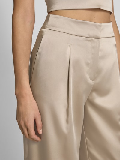 Jake*s Cocktail Wide Leg Bundfaltenhose mit Eingrifftaschen Metallic Beige Melange 3