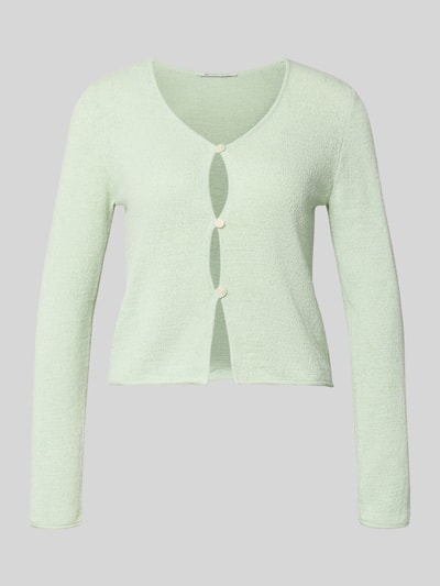 Tom Tailor Denim Strickjacke mit V-Ausschnitt Hellgruen 2