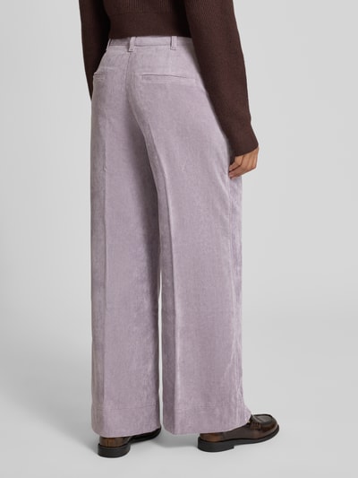 BOSS Orange Spodnie sztruksowe z szeroką nogawką i szlufkami na pasek model ‘TACODI’ Jasnofioletowy 5