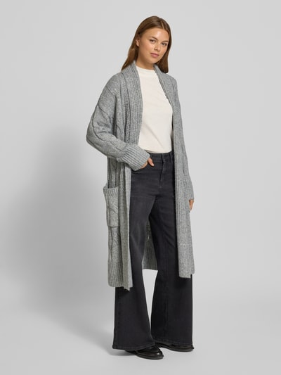 Tom Tailor Kardigan o kroju relaxed fit z mieszanki bawełny z dodatkiem wełny Średnioszary 1