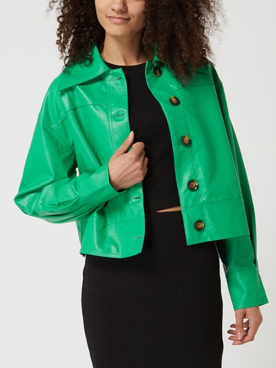 Gina Tricot Jacke in Leder-Optik Modell 'Josefina' Grün 4