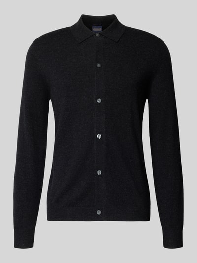 Christian Berg Men Strickjacke aus Baumwoll-Kaschmir-Mix Anthrazit Melange 2