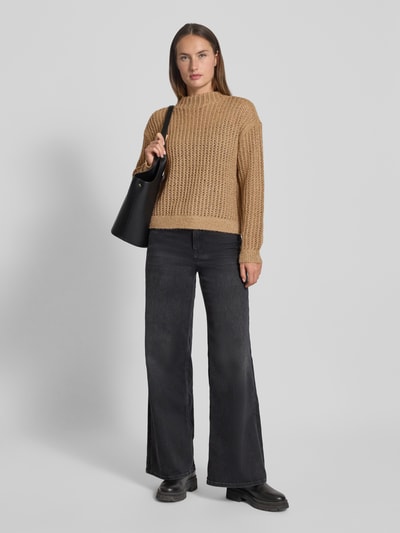 Betty Barclay Sweter z dzianiny z prążkowanymi wykończeniami Camel 1