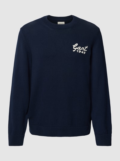 GANT Strickpullover mit Label-Print Modell 'LETTERMAN' Marine 2