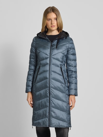 Gil Bret Lange gewatteerde jas met tweewegritssluiting Bleu - 4