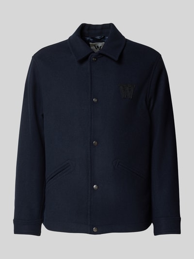 Wood Wood Regular Fit Hemdjacke mit Label-Stitching Modell 'Otis' Marine 2