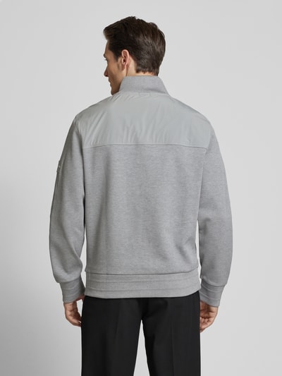 BOSS Sweatshirt mit Troyer-Kragen Modell 'Sidney' Hellgrau 5