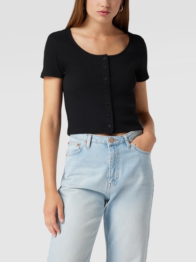 Levi's® T-Shirt in Ripp-Optik Modell 'SS RACH TOP CAVIAR' Black 4