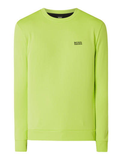 BOSS Green Sweatshirt met geborduurd logo, model 'Salbo' Appeltjesgroen - 2