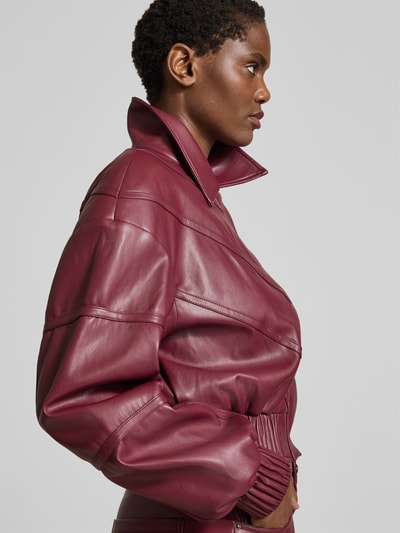 ROTATE Regular Fit Bomberjacke in Leder-Optik Bordeaux 3