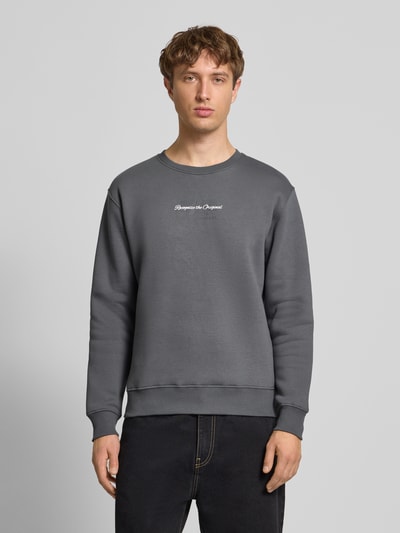 Alpha Industries Sweatshirt met logo en ronde hals Donkergrijs - 4