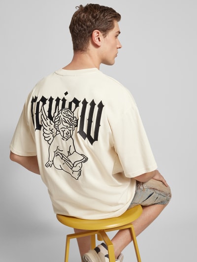 REVIEW T-shirt o kroju oversized z okrągłym dekoltem Écru 3