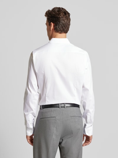 BOSS Slim Fit Business-Hemd mit Knopfleiste Weiss 5