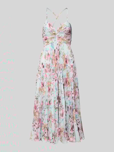 ADLYSH Knielanges Cocktailkleid mit Plisseefalten Hellblau 2