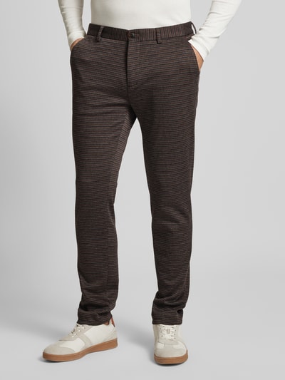 Scotch & Soda Slim fit stoffen broek met Franse steekzakken Middenbruin - 4