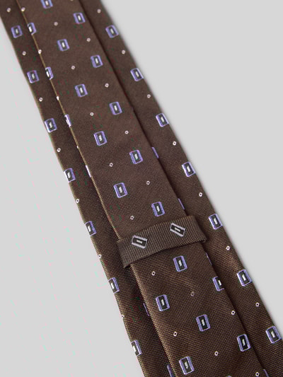 BOSS Seidenkrawatte mit Strukturmuster Dunkelbraun 3